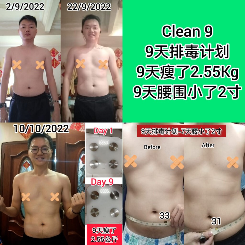 I am 62.6 kg and lost 2.55 kg through the Clean 9 detoxification program